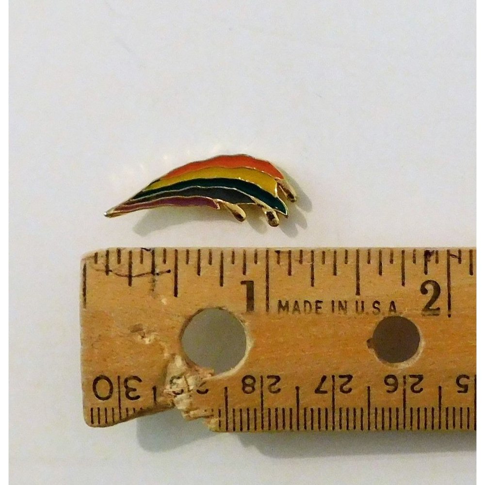 Rainbow Pin Tie Tac Lapel Hat Gold Tone LBGTQ Pride Multicolor Metal .5 x .3 in - Picture 5 of 5
